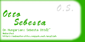otto sebesta business card